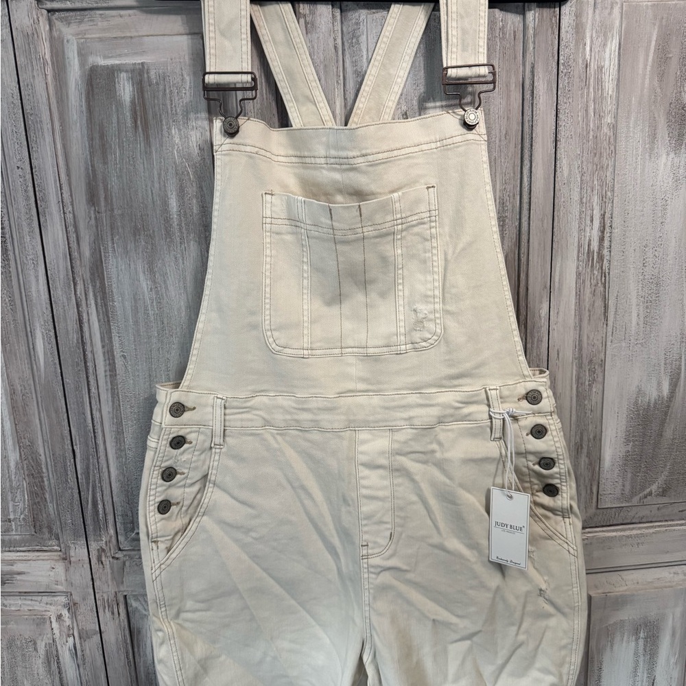 NWT - Women’s Judy Blue Cream Overalls